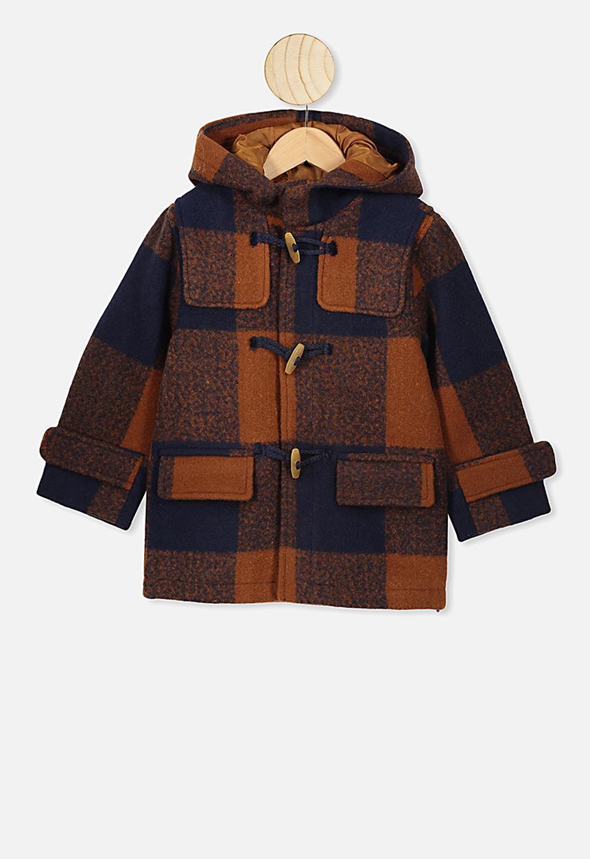 Cotton On - Lennon duffle coat -brown & navy 