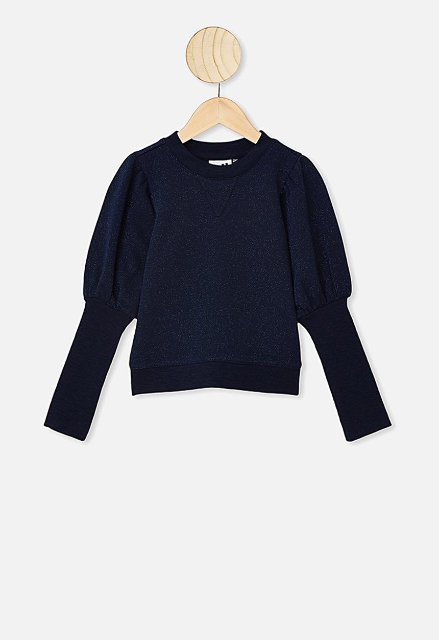Cotton On - Palila puff sleeve fleece - navy