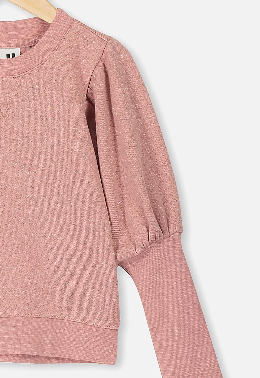 Cotton On - Palila puff sleeve fleece - pink