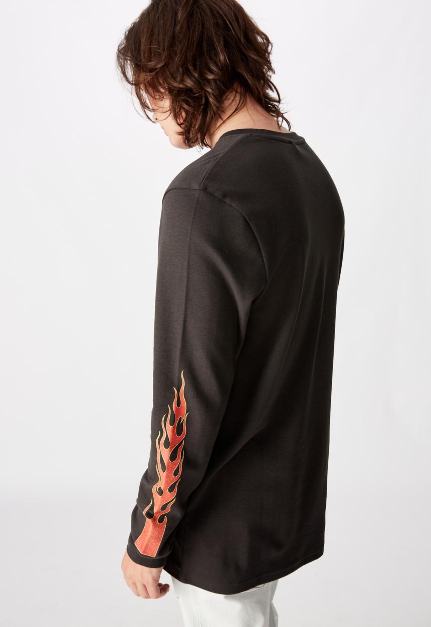 Factorie - Slim long sleeve graphic T-shirt - charcoal 