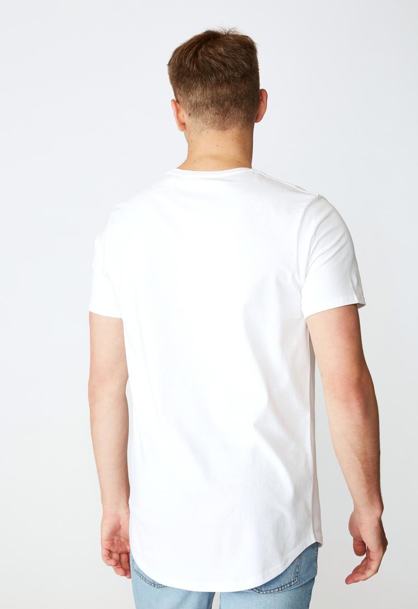 Factorie - Forever curved graphic T-shirt - white