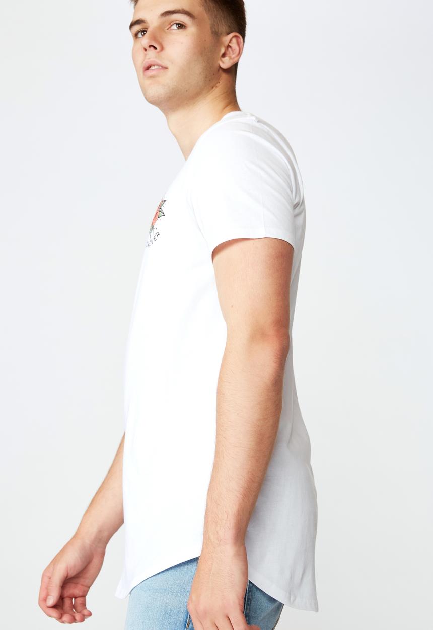 Factorie - Forever curved graphic T-shirt - white