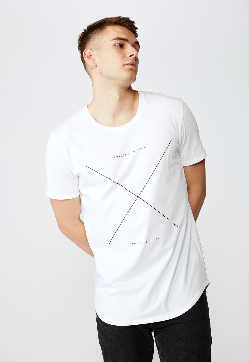 Factorie - Nothing to lose curved graphic T-shirt - white