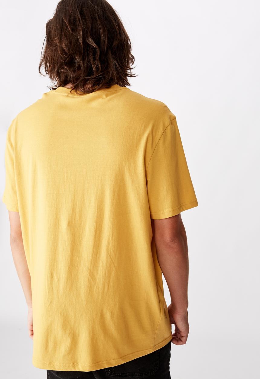 Factorie - Fear none regular graphic T-shirt - yellow