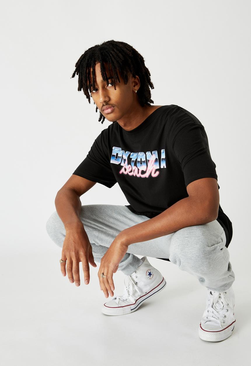 Factorie - Daytona beach regular graphic T-shirt - black