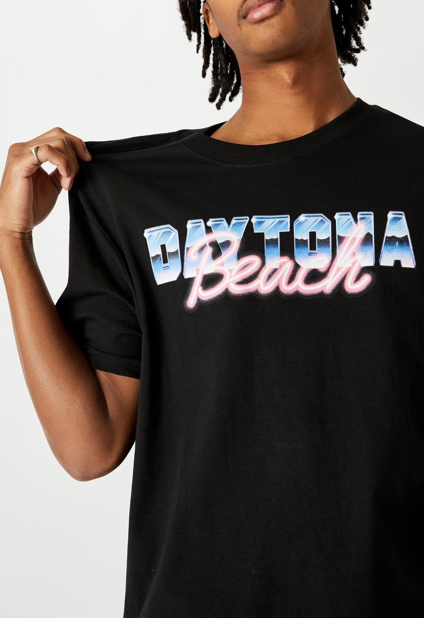 Factorie - Daytona beach regular graphic T-shirt - black