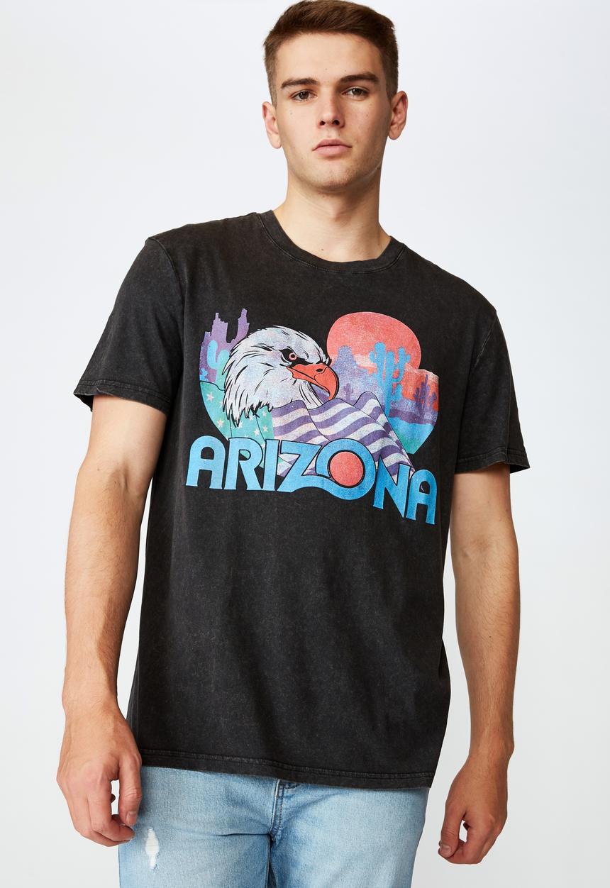 Factorie - Arizona regular graphic T-shirt - washed black