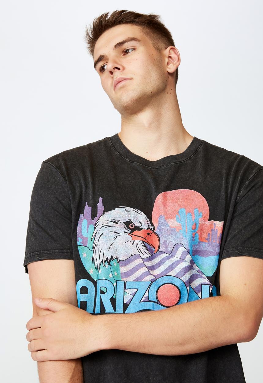 Factorie - Arizona regular graphic T-shirt - washed black