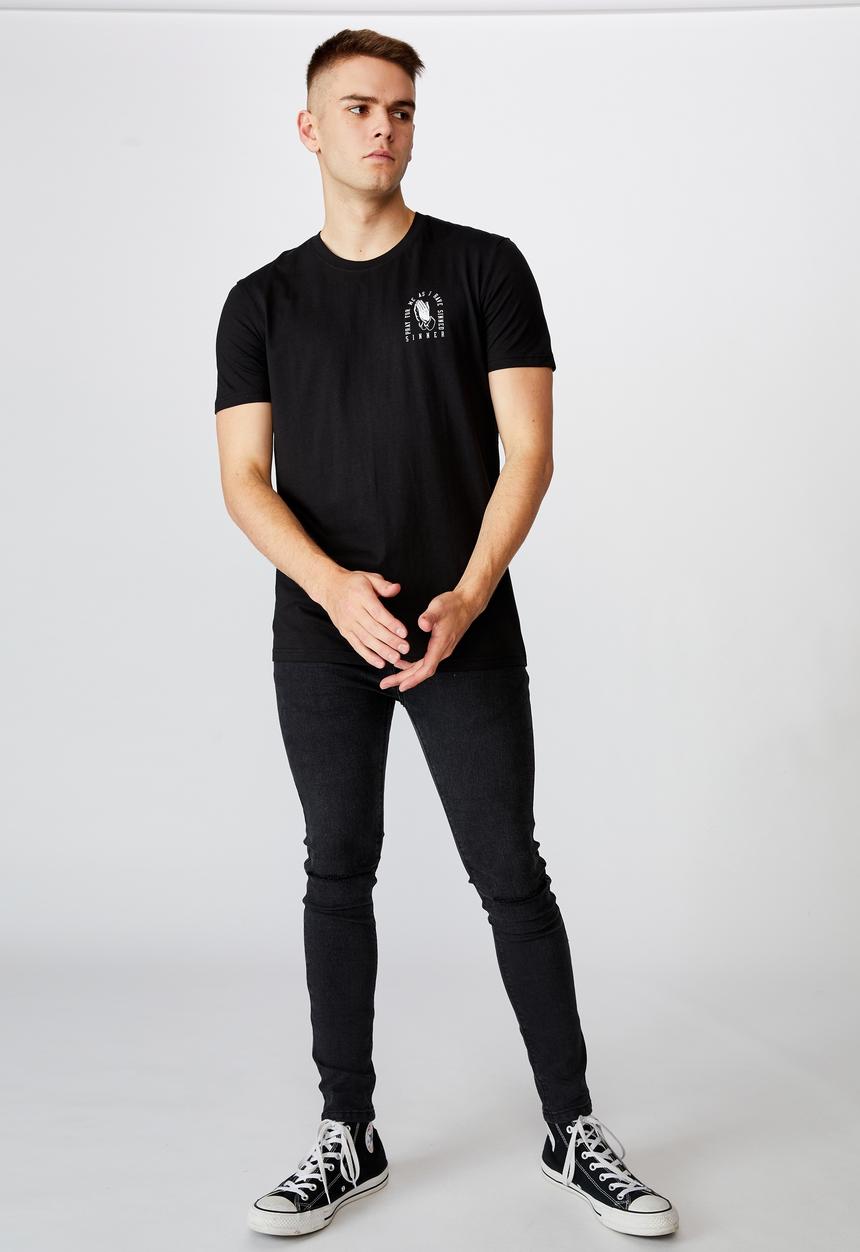 Factorie - Sinner slim graphic T-shirt - black