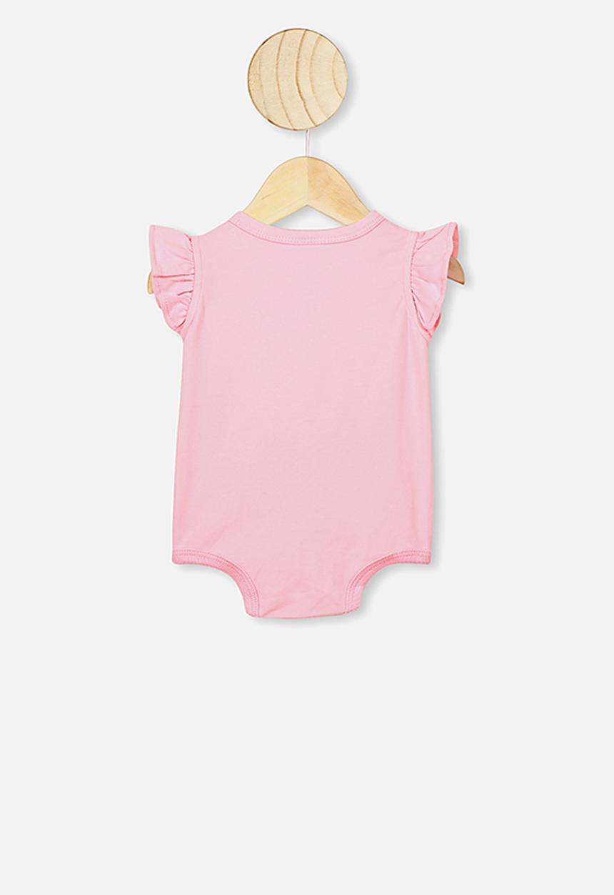 Cotton On - The sleeveless ruffle bubbysuit - pink