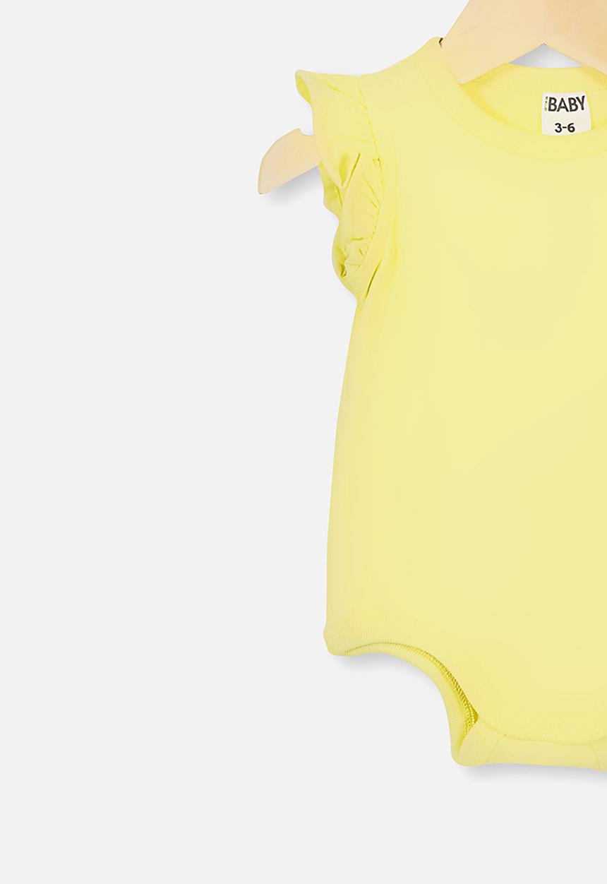 Cotton On - The sleeveless ruffle bubbysuit - yellow