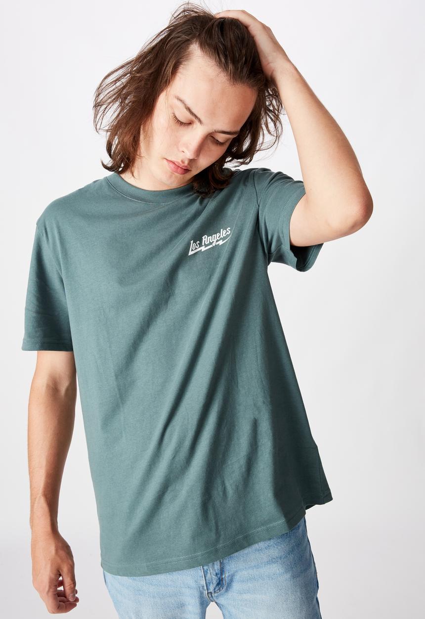 Factorie - Los Angeles lightning regular graphic T-shirt - green