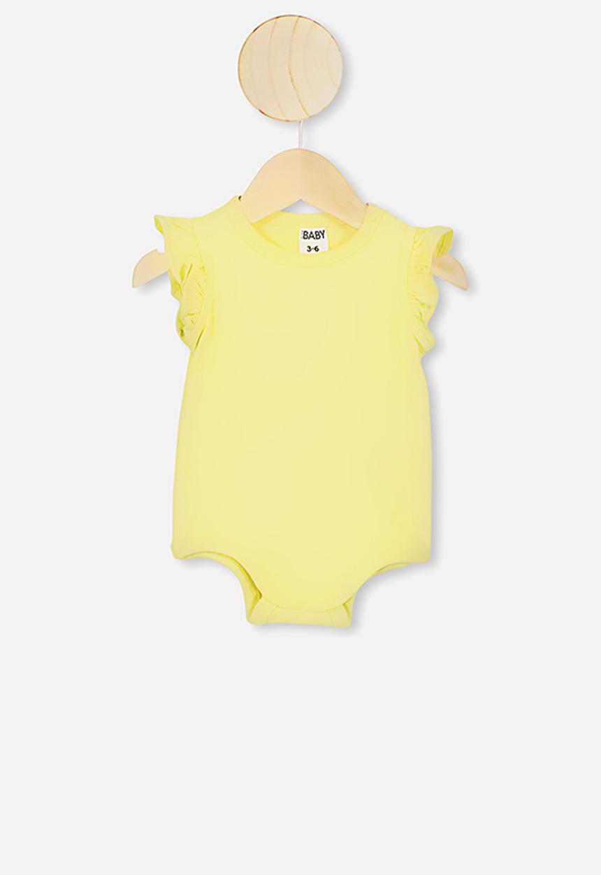 Cotton On - The sleeveless ruffle bubbysuit - yellow