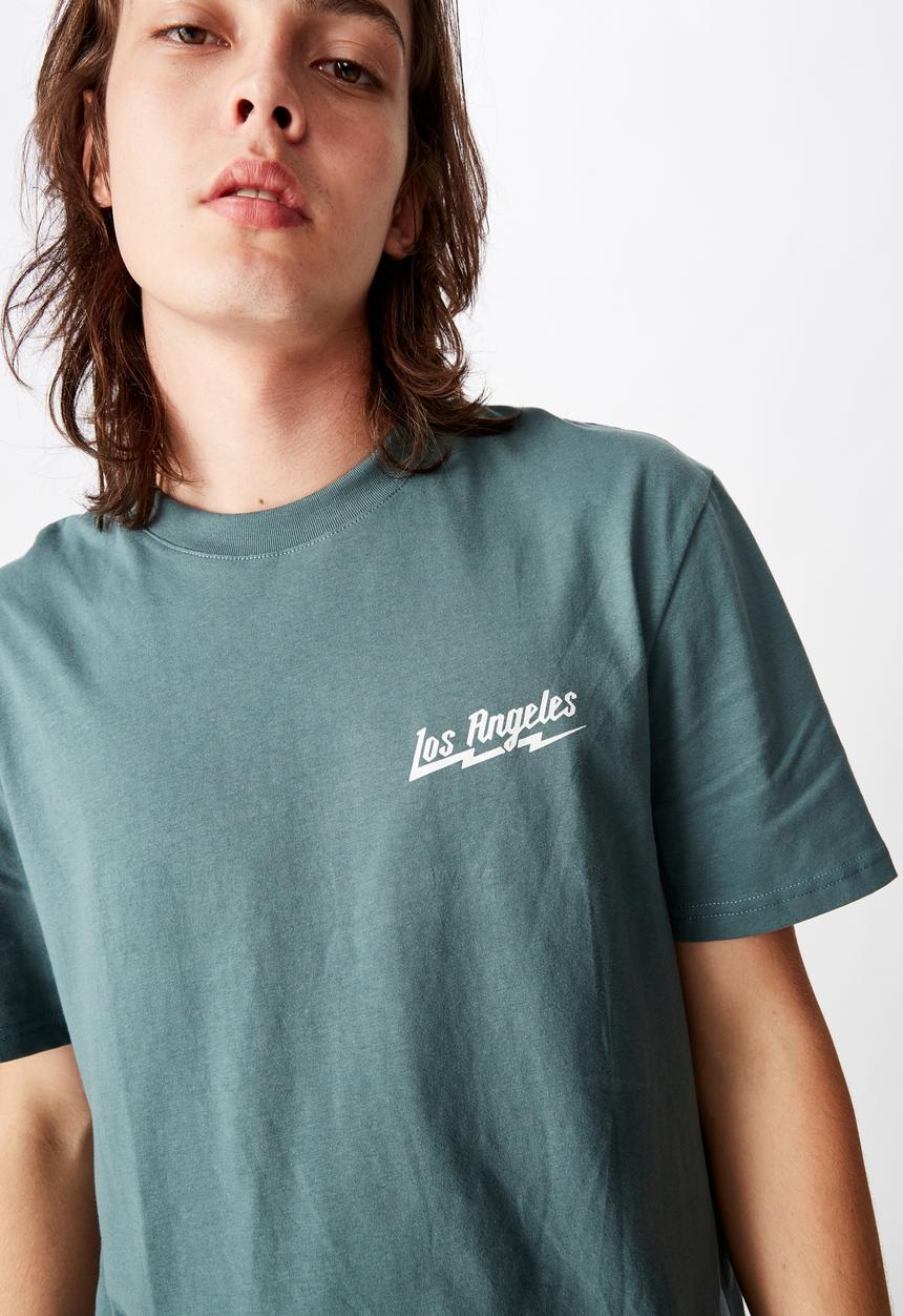 Factorie - Los Angeles lightning regular graphic T-shirt - green