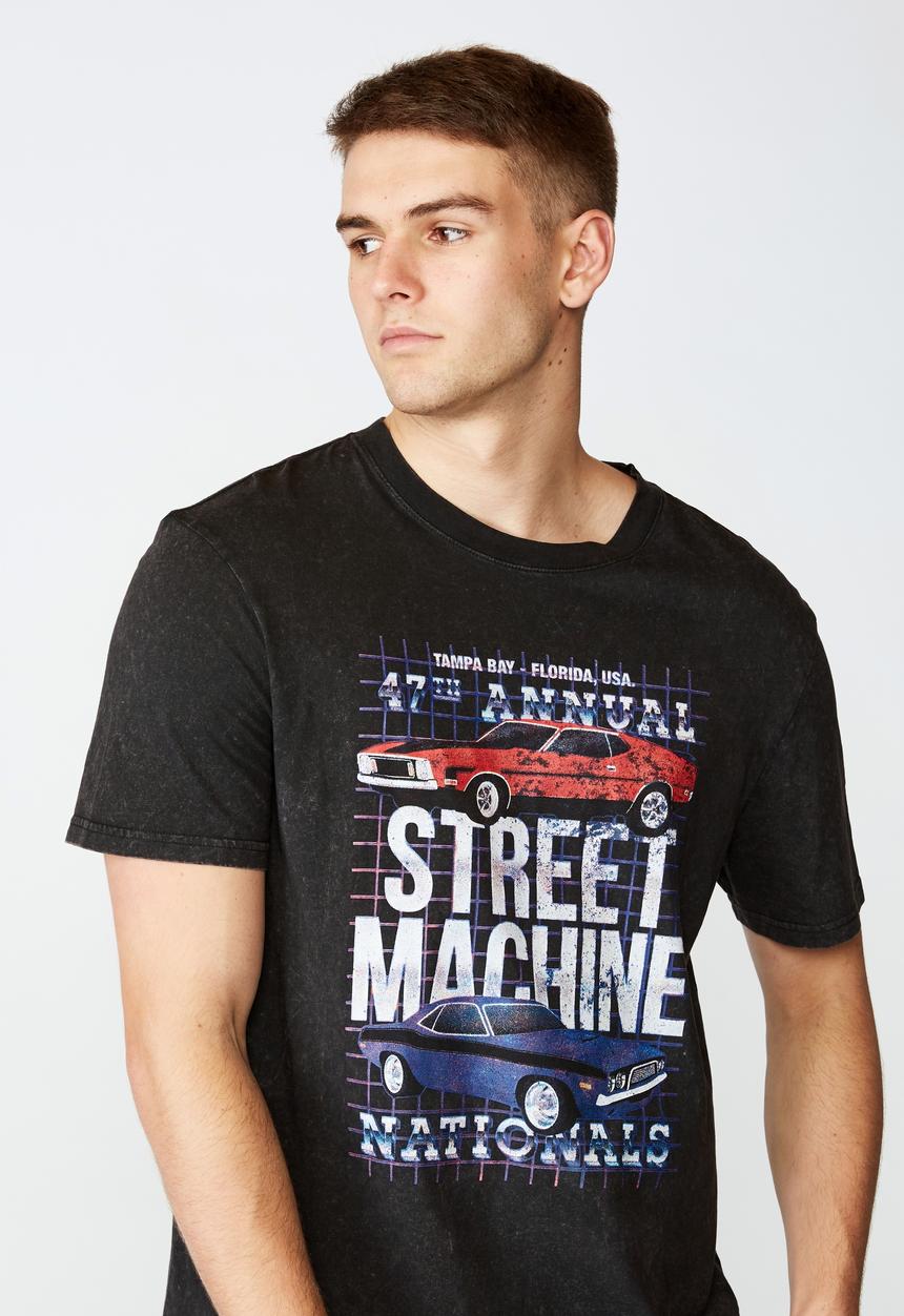 Factorie - Street machine regular graphic T-shirt - washed black