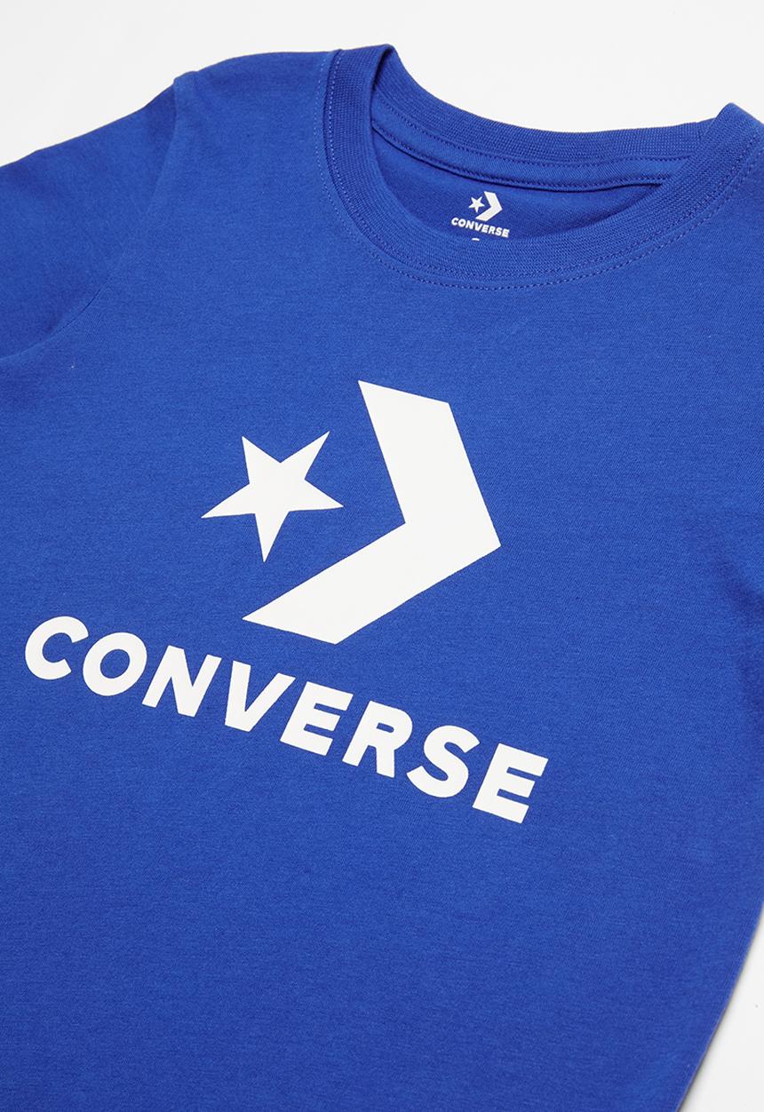 Converse - Converse boys stack wordmark graphic tee - blue