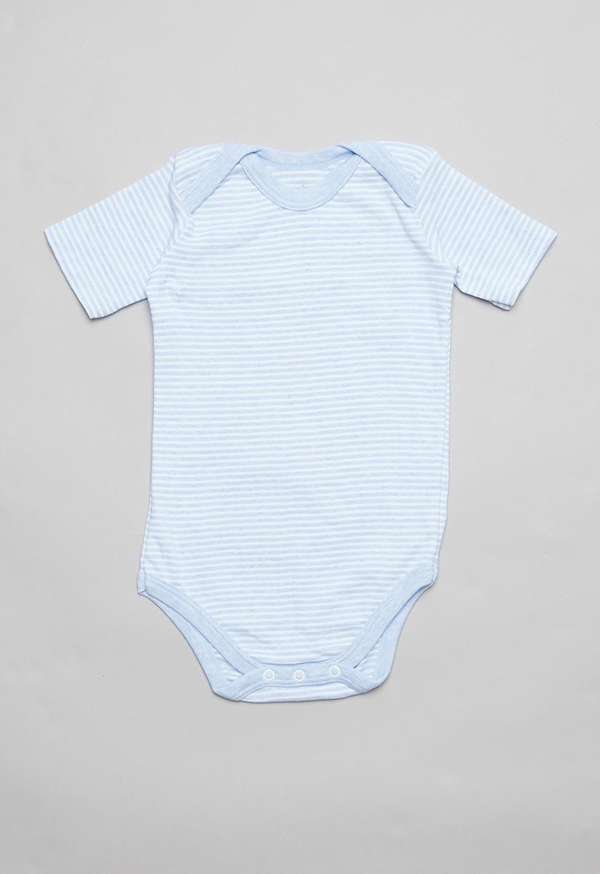 Pop Candy - 2 Pack short sleeve body vests - blue & white