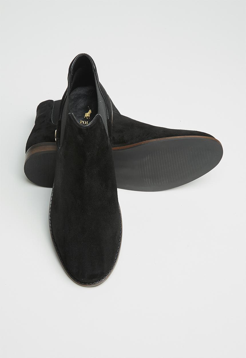 POLO - Chelsea suede boot - black