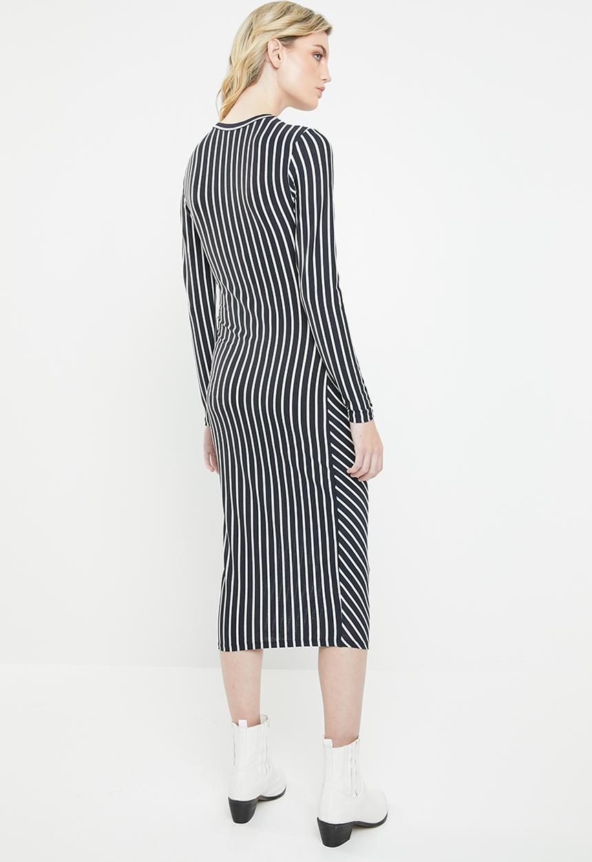 Jacqueline de Yong - Nola stripe dress - navy