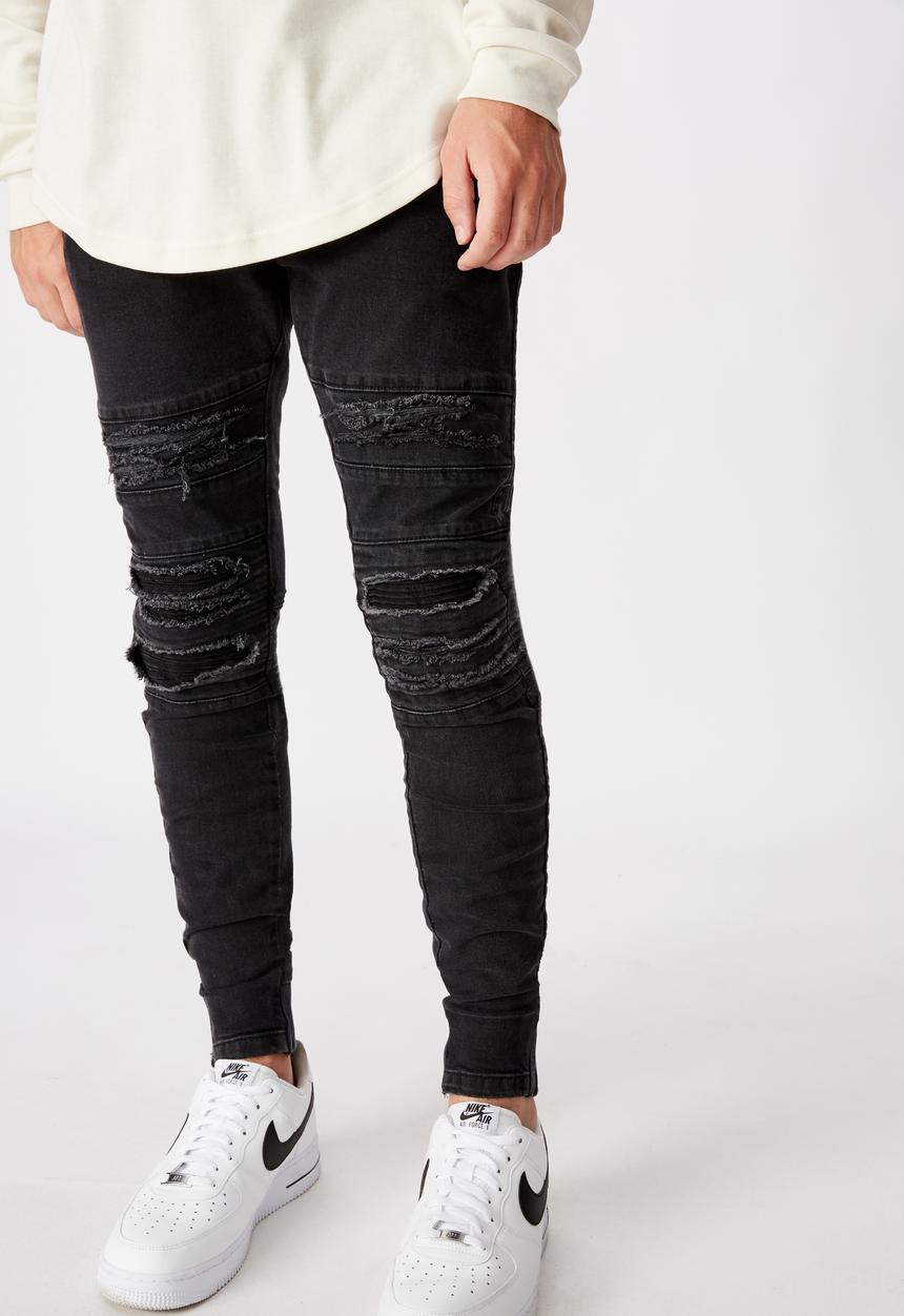 Factorie - Semi cuffed denim jean - washed black