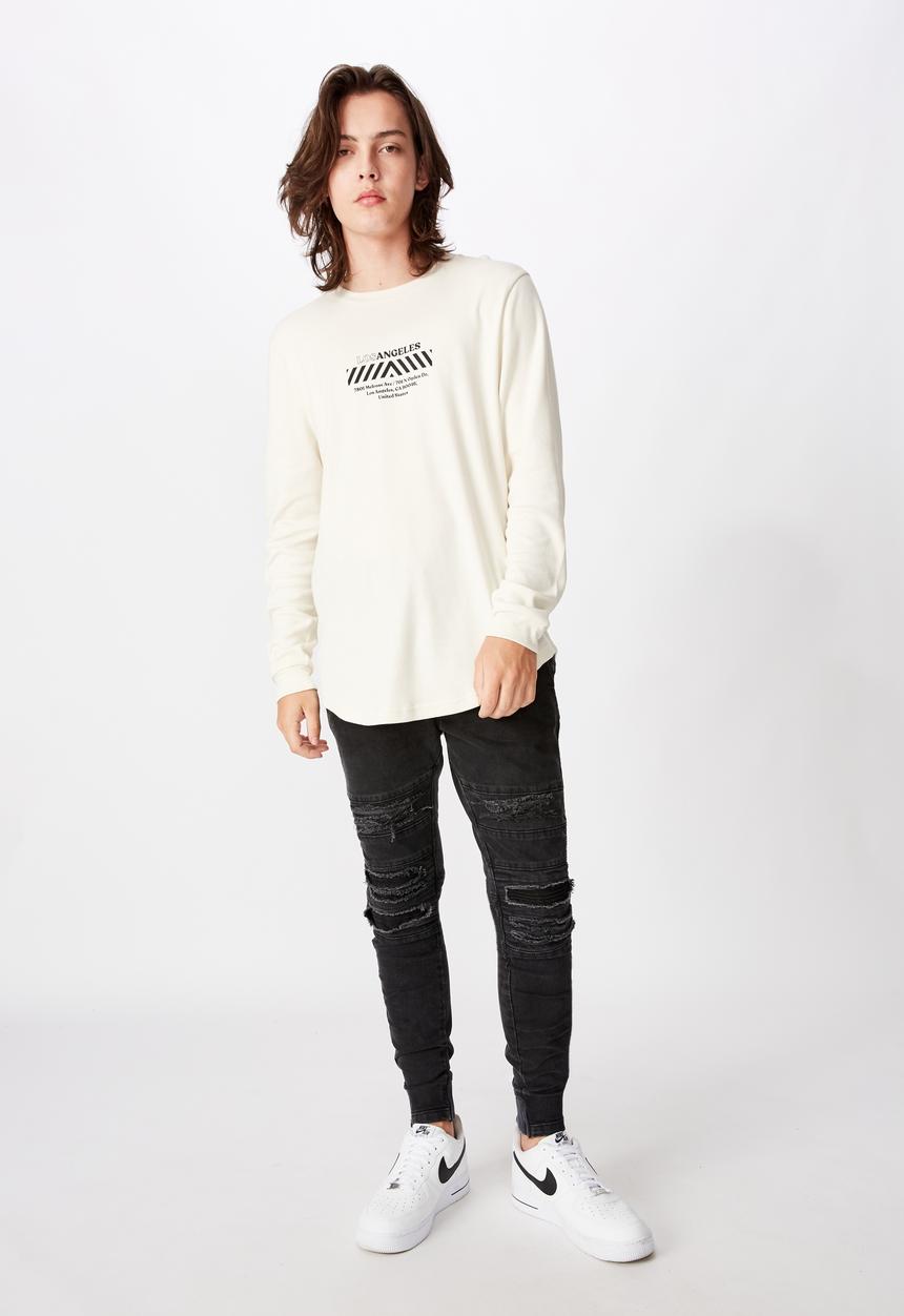 Factorie - Semi cuffed denim jean - washed black