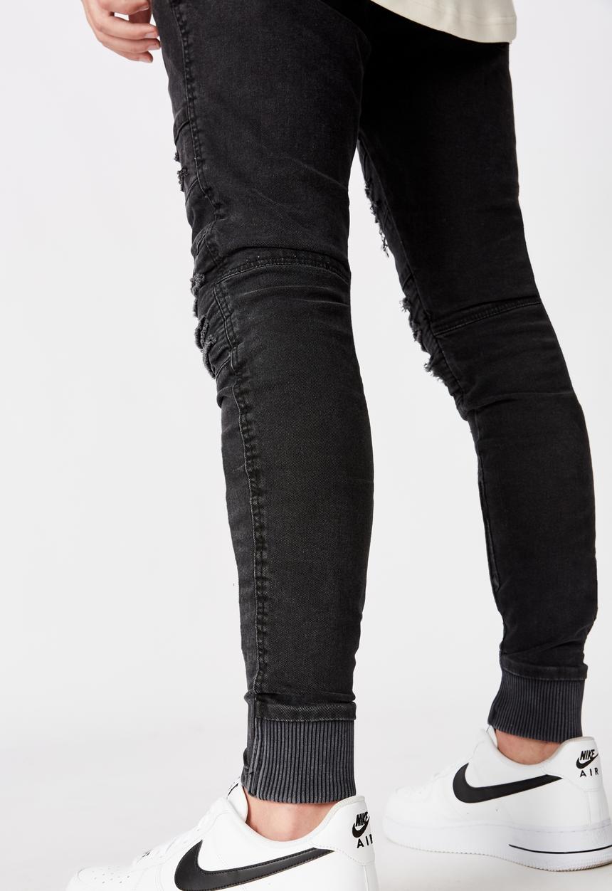 Factorie - Semi cuffed denim jean - washed black
