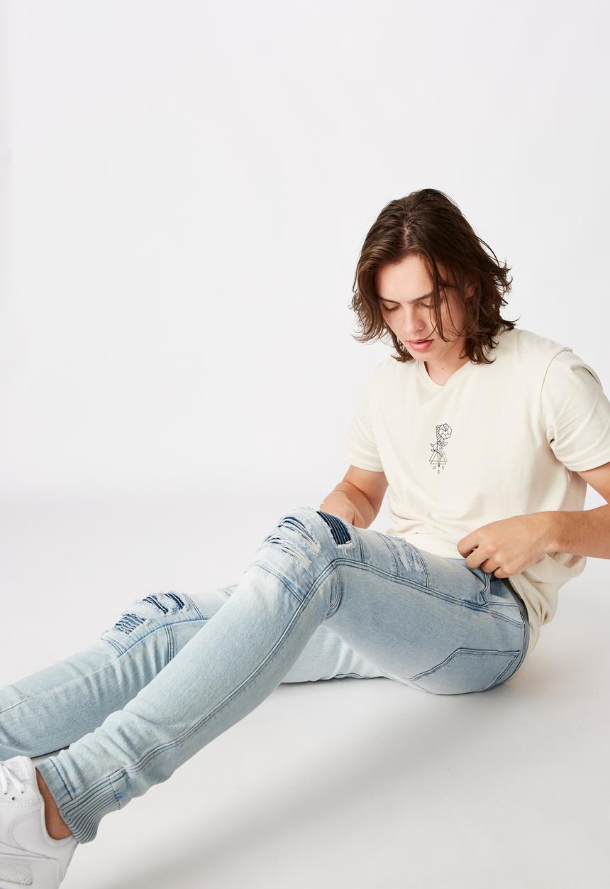 Factorie - Semi cuffed denim jean - blue