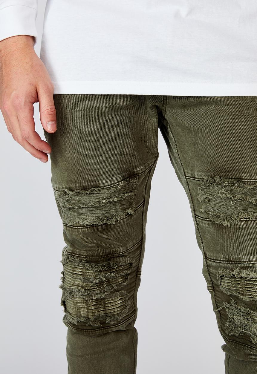 Factorie - Semi cuffed denim jean - khaki