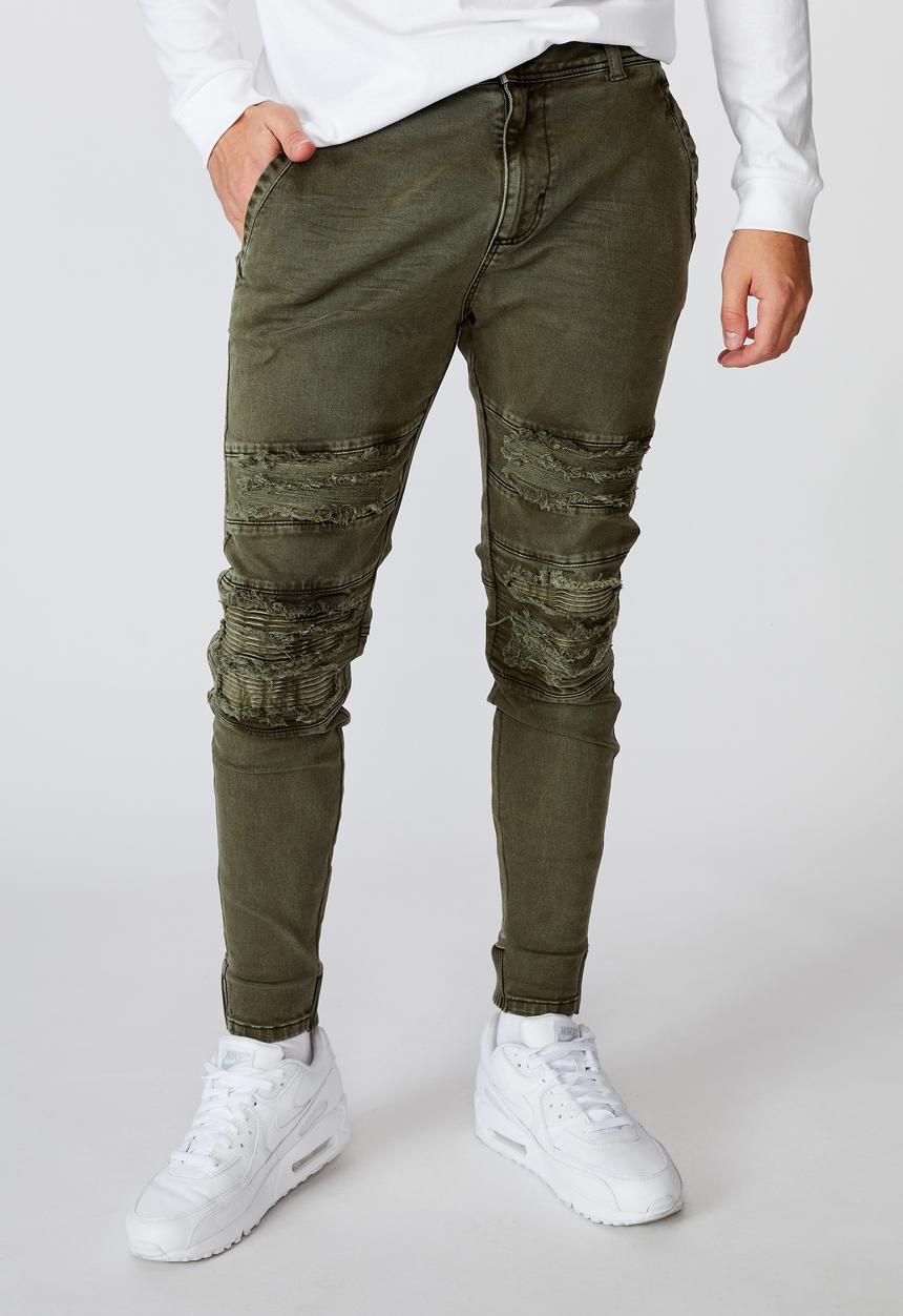 Factorie - Semi cuffed denim jean - khaki