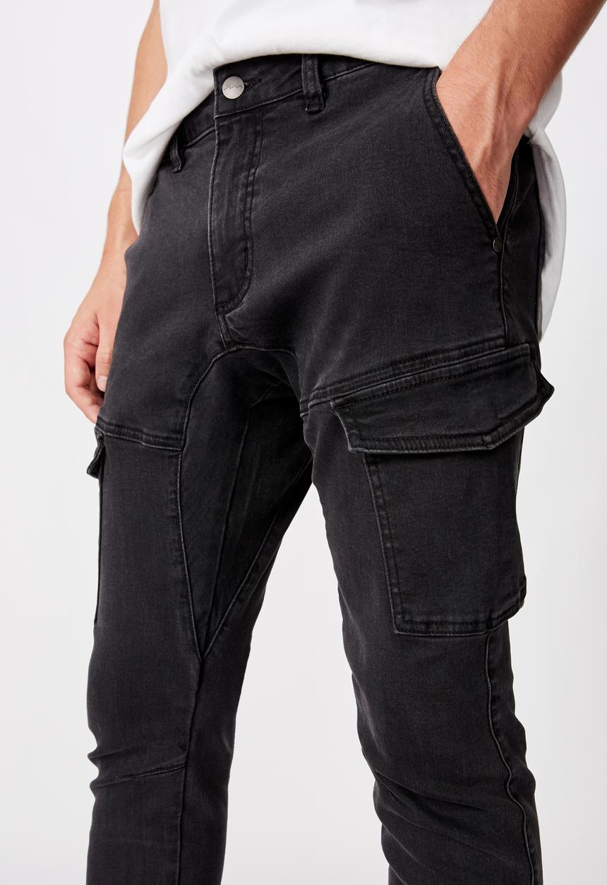 Factorie - Utility pocket jean - washed black