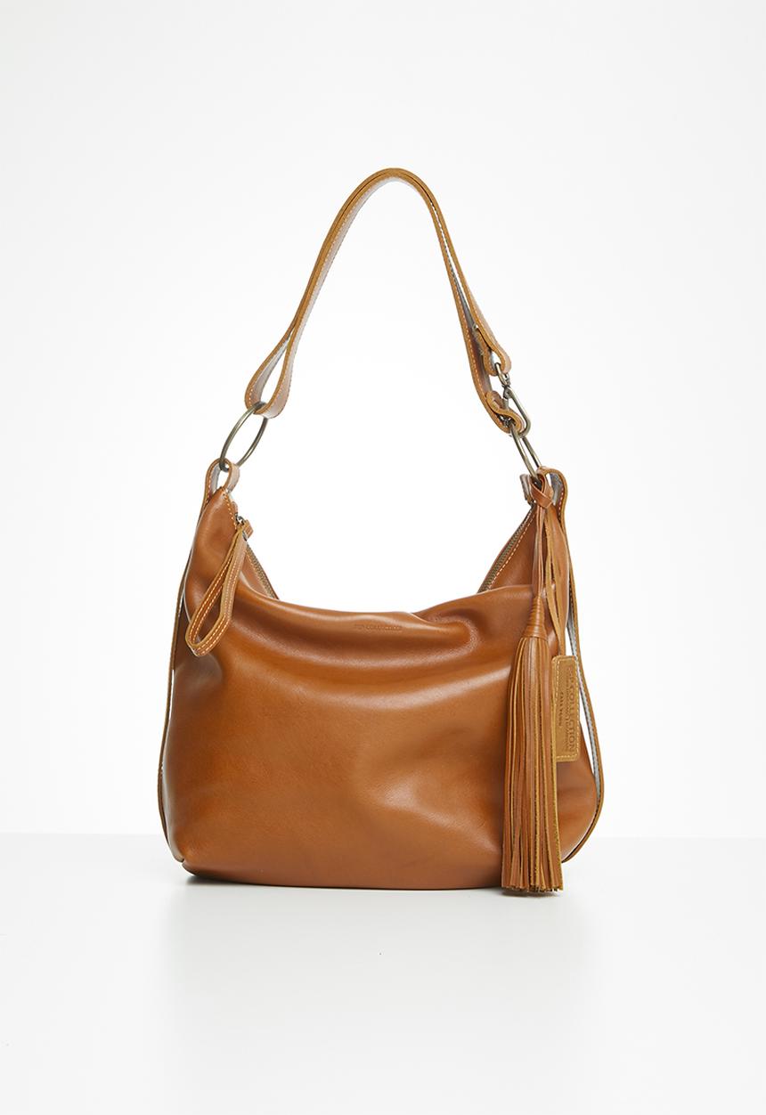 FSP Collection - Hoop slouch dakota leather bag - fudge
