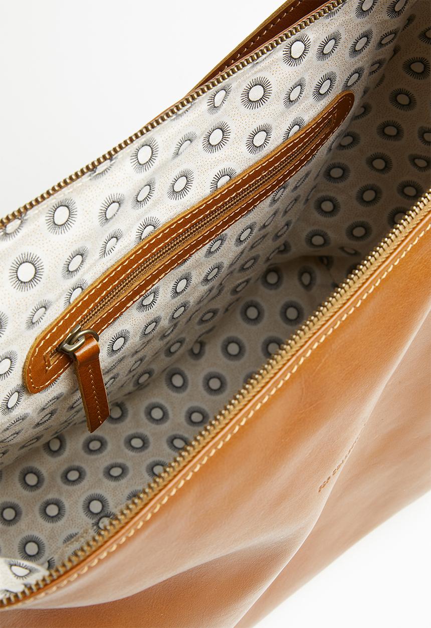 FSP Collection - Hoop slouch dakota leather bag - fudge