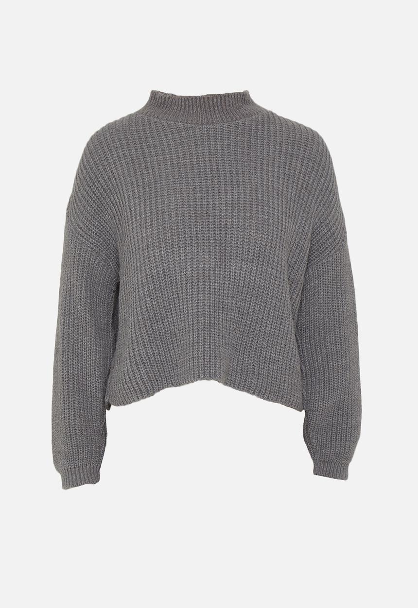 Glamorous - Petite high neck jumper- grey