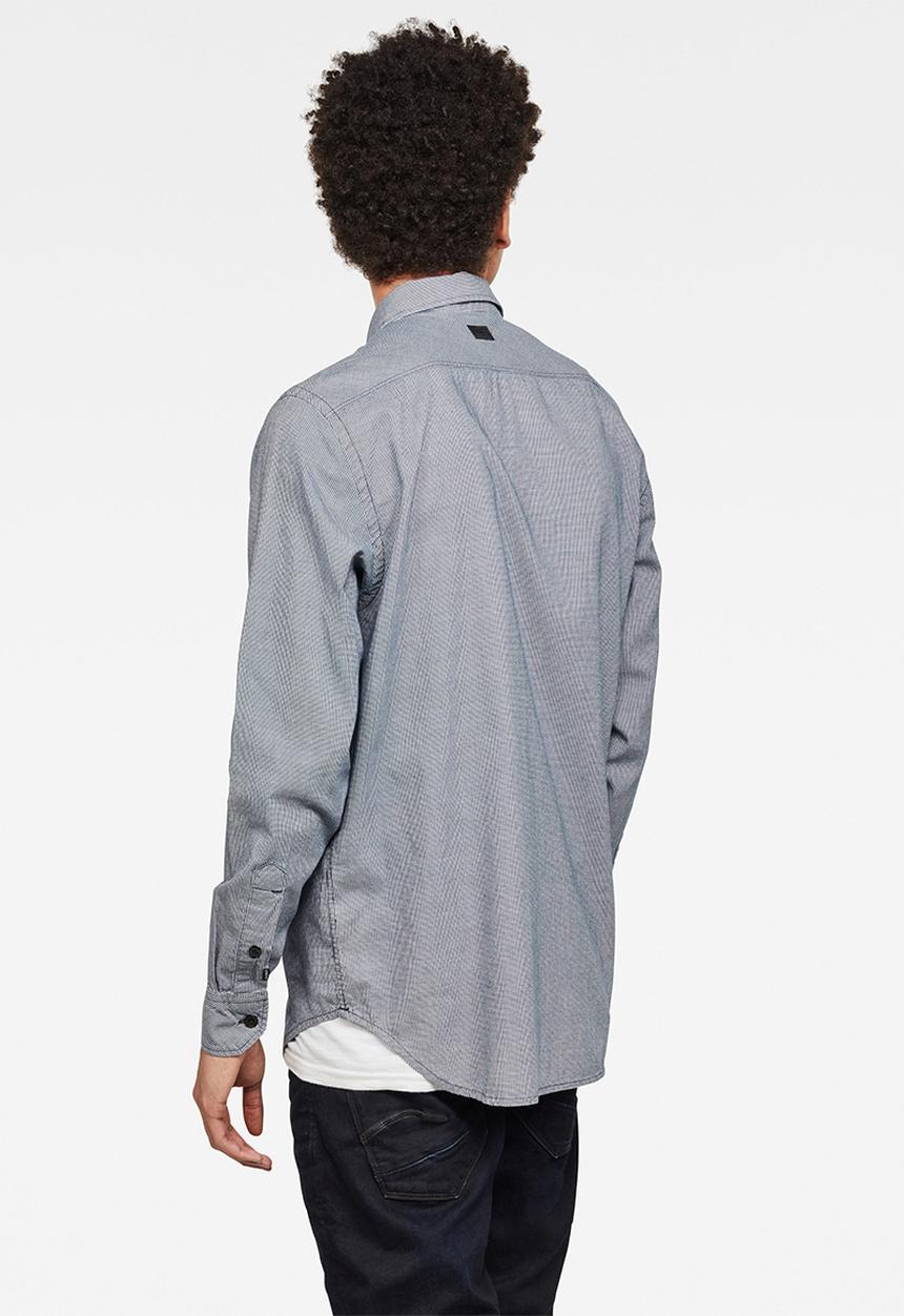 G-STAR - Stalt straight fit long sleeve shirt - blue