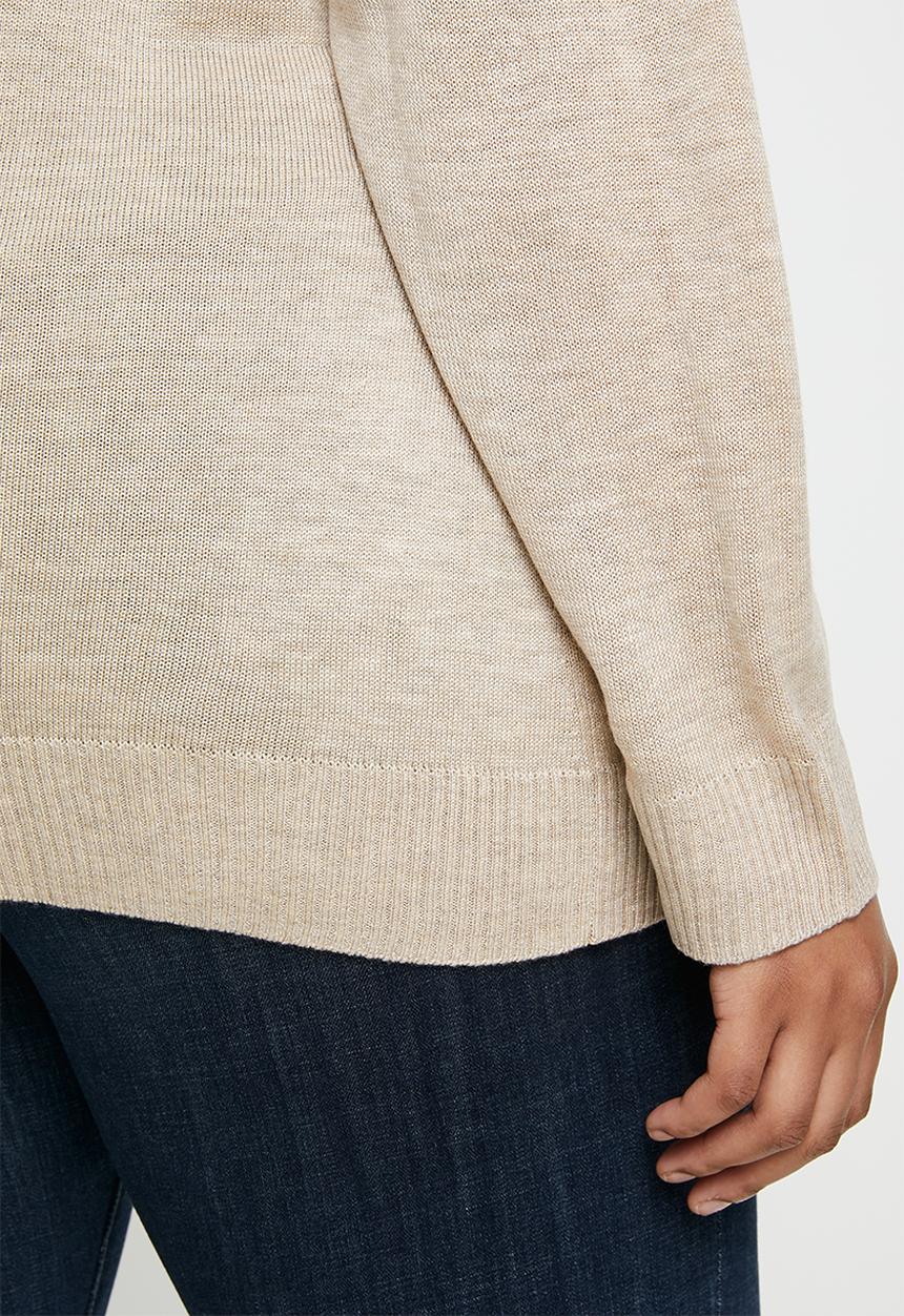 edit Plus - Knitwear basic poloneck(plus) - beige