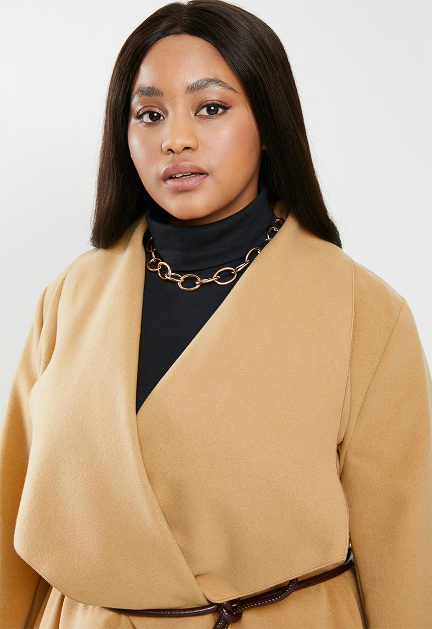VELVET - Waterfall coat - brown 
