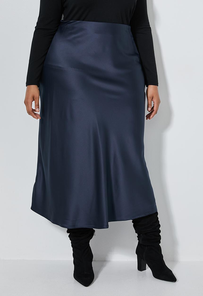 Superbalist - Midi bias slip skirt - navy