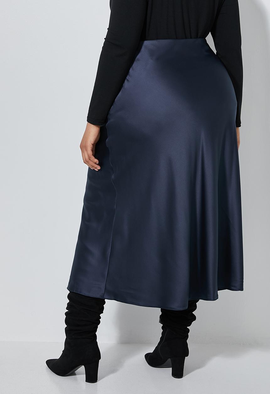 Superbalist - Midi bias slip skirt - navy