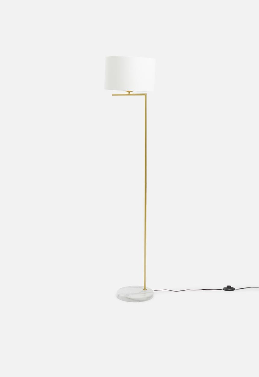 Sixth Floor - Ella floor lamp - white & gold 