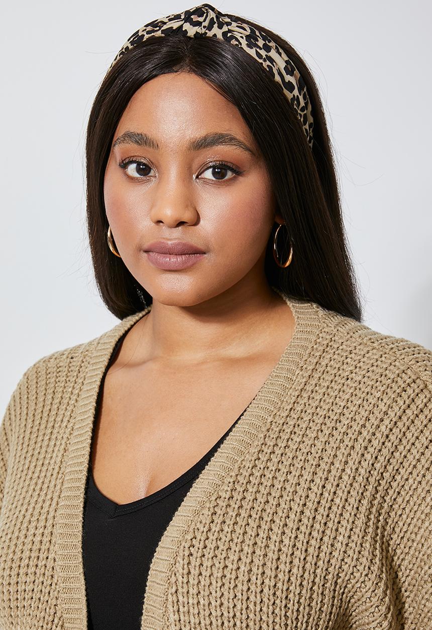 Superbalist - Dropped shoulder ropped knit cardi - stone