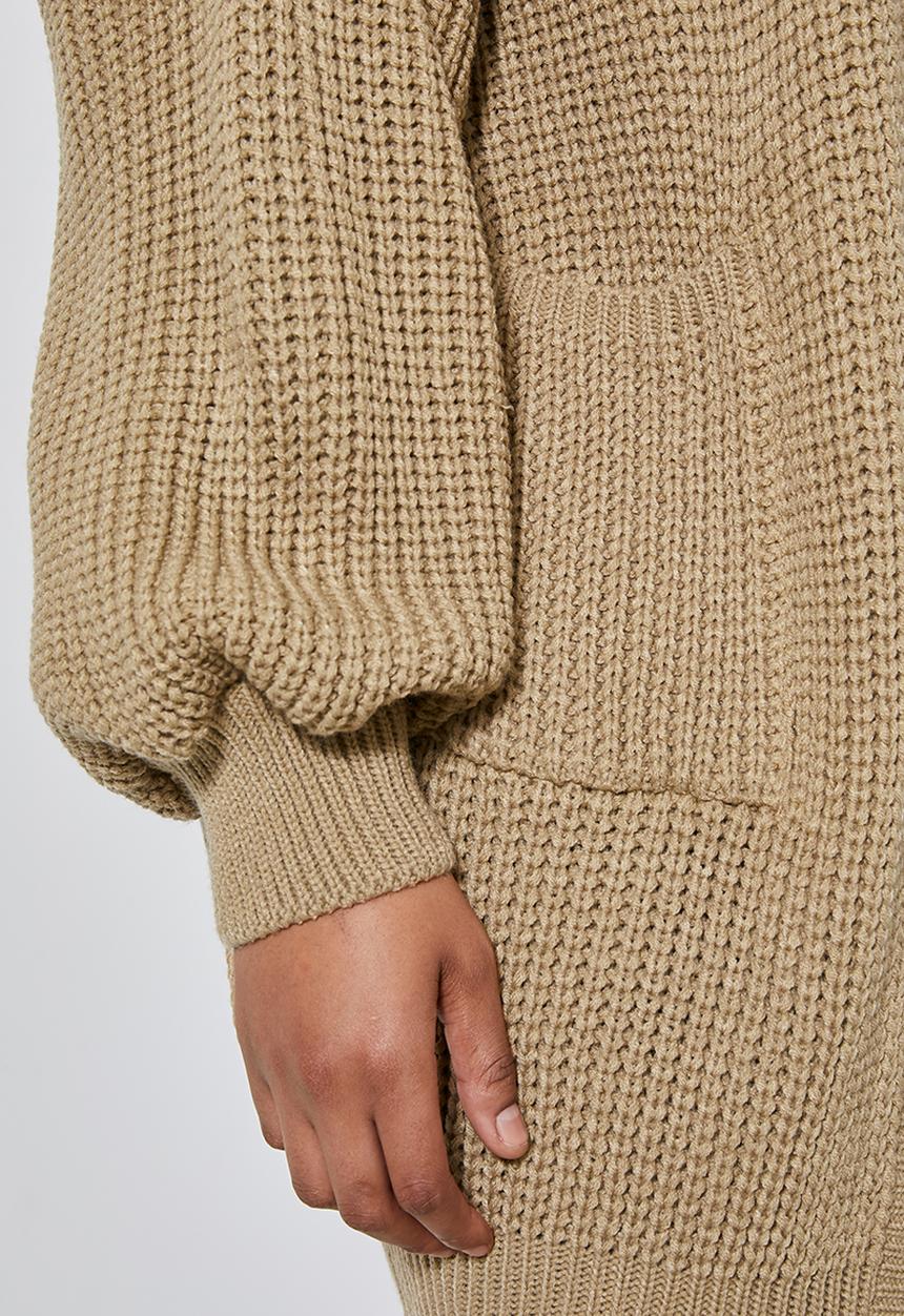 Superbalist - Dropped shoulder ropped knit cardi - stone