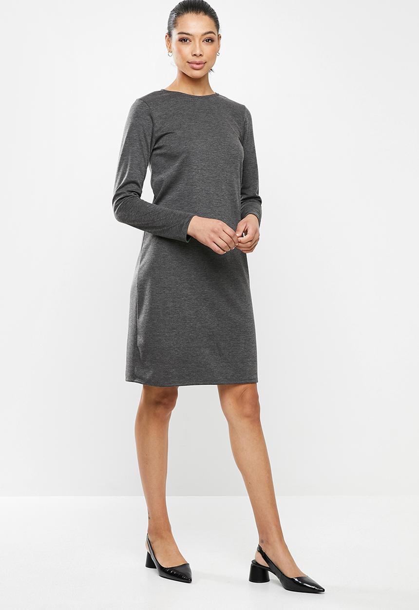 edit - Slashneck shift dress - charcoal 