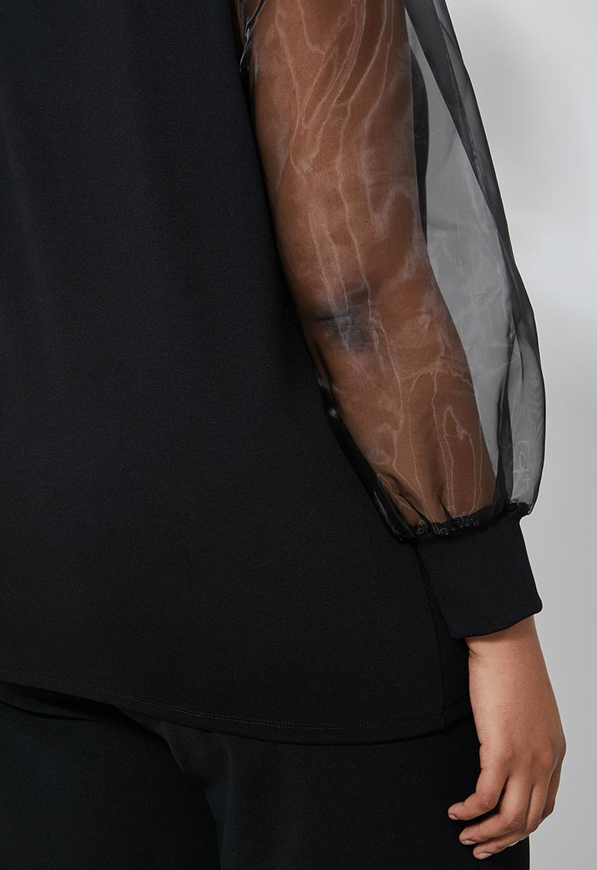 Superbalist - Organza puff sleeve (plus) - black