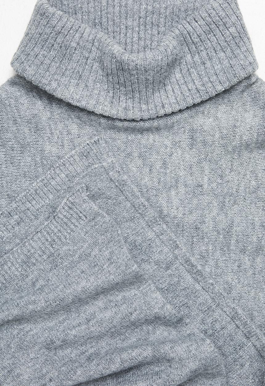edit - Rolled neck poncho - grey 
