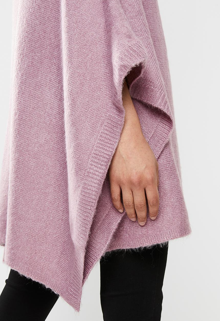 edit - Rolled neck poncho - mauve