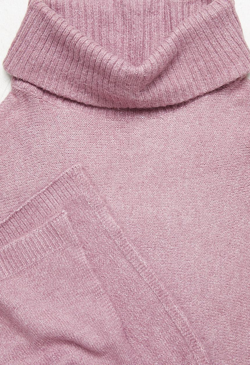 edit - Rolled neck poncho - mauve