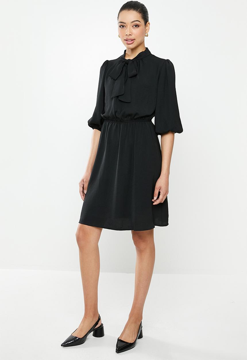 edit - Kitty bow fit & flare dress - black