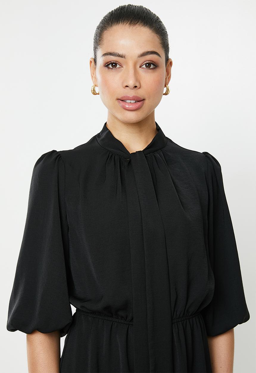edit - Kitty bow fit & flare dress - black