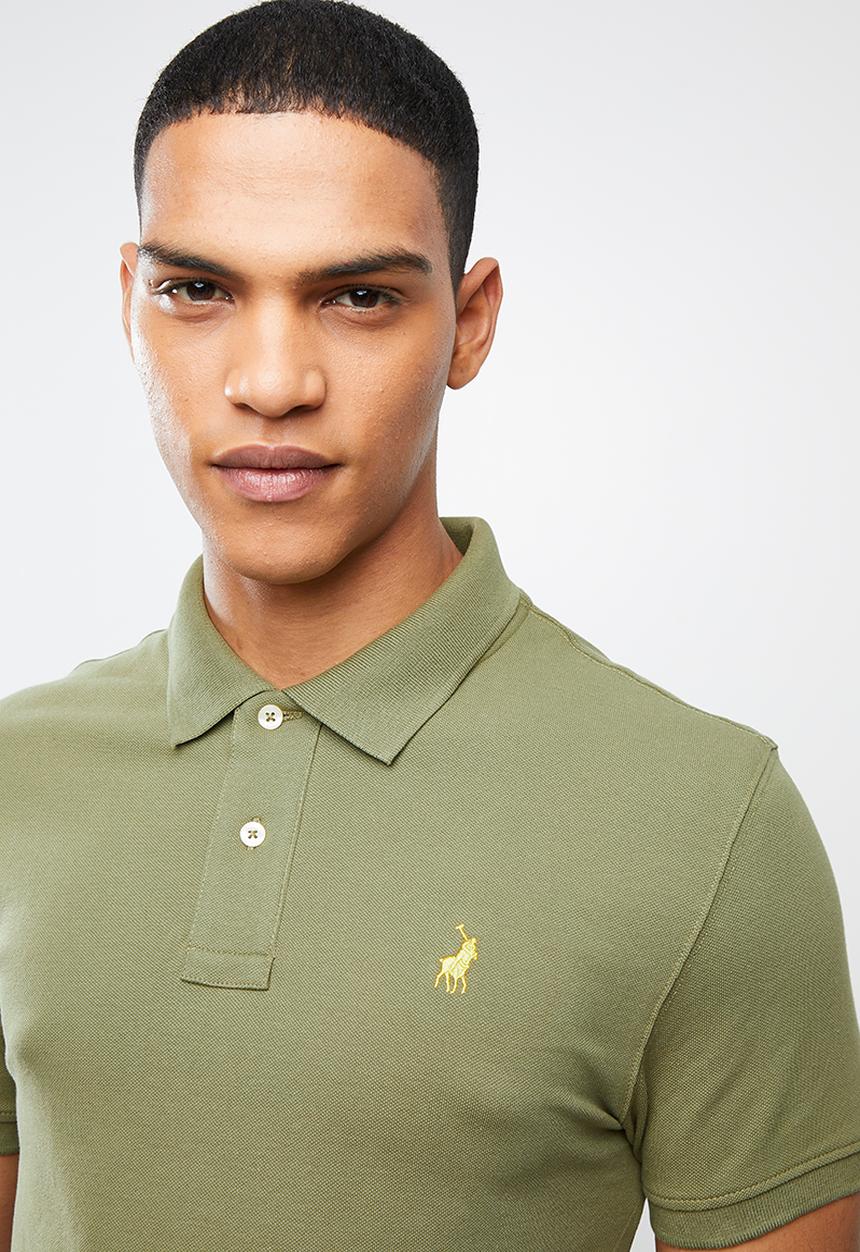 POLO - Mens carter custom fit short sleeve pique golfer - olive green
