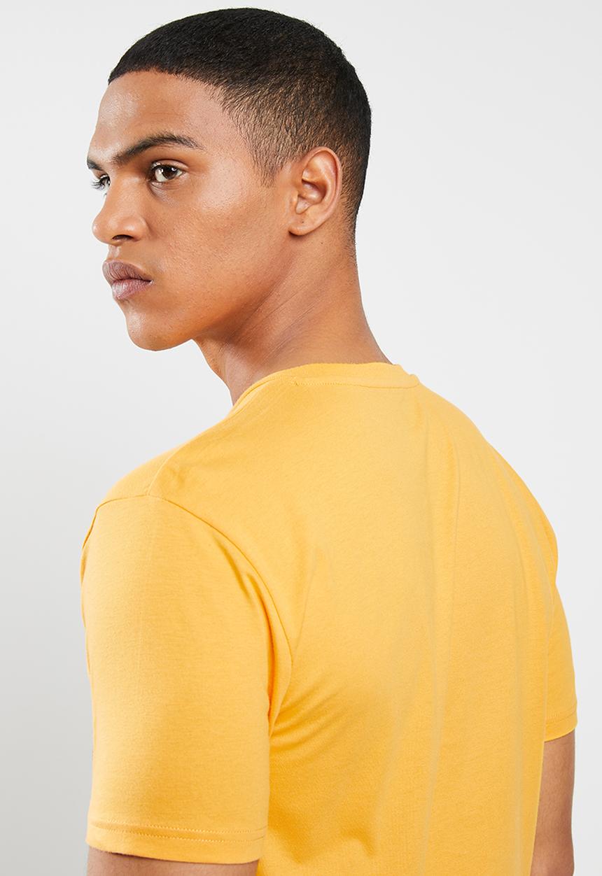POLO - Mens Cory crest print short sleeve crew neck - yellow